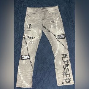 light grey smoke rise jeans